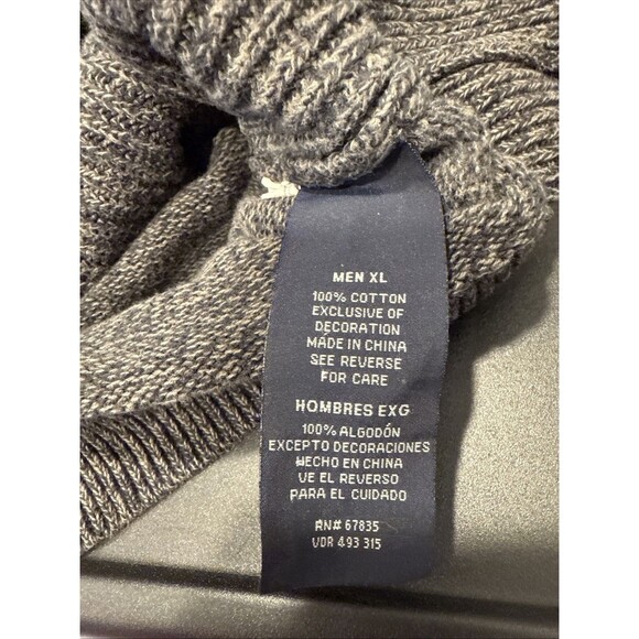 Nautica Charcoal Textured Knit Collard Pullover Crew Sweater Men's XL - Picture 7 of 8